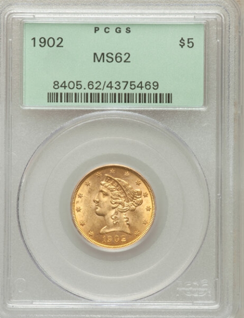Picture of 1902 $5 Liberty Half Eagle MS62