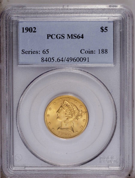 Picture of 1902 $5 Liberty Half Eagle MS64