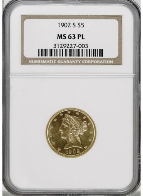 Picture of 1902S $5 Liberty Half Eagle MS63