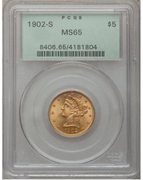 Picture of 1902S $5 Liberty Half Eagle MS65