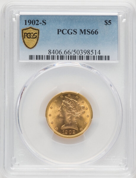 Picture of 1902S $5 Liberty Half Eagle MS66