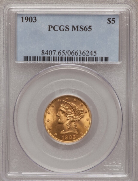 Picture of 1903 $5 Liberty Half Eagle MS65