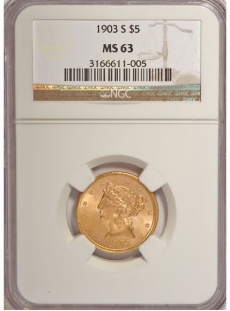 Picture of 1903S $5 Liberty Half Eagle MS63