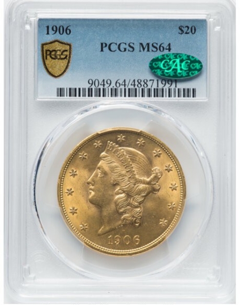 Picture of 1906 $20 Liberty Double Eagle MS64