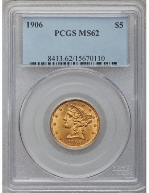 Picture of 1906 $5 Liberty Half Eagle MS62