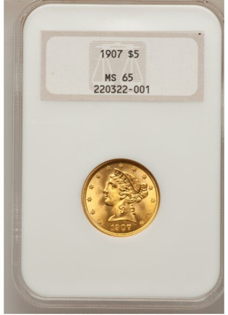 Picture of 1907 $5 Liberty Half Eagle MS65