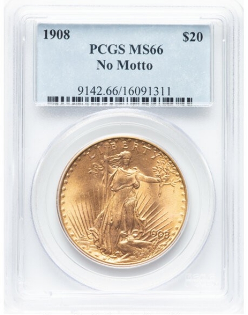 Picture of 1908NM $20 St. Gaudens Double Eagle MS66