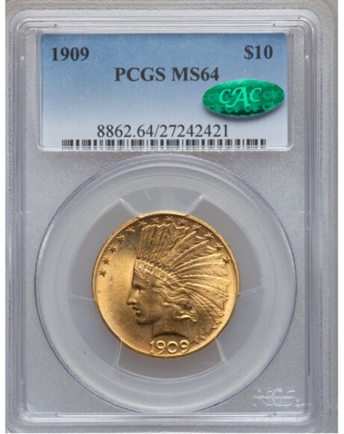 Picture of 1909 $10 Indian Head Eagle MS64