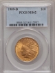 Picture of 1909D $10 Indian Head Eagle MS62